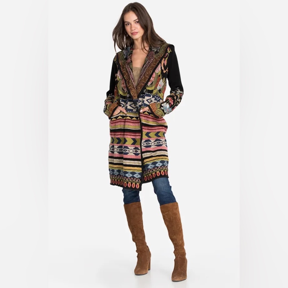 NWT Johnny Was -Biya Duster Hoodie Heavy Coat Sz M ✨ - Picture 2 of 16